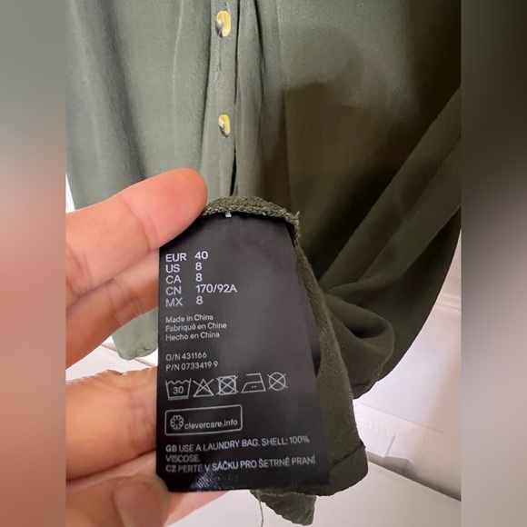 💚 Army Green Button Dress - Picture 8 of 8